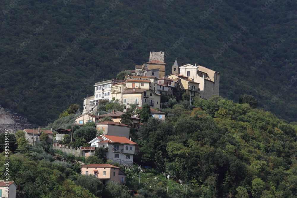 Belmonte Castello, Italy - October 15, 2020: The village of Belmonte Castello in the province of Frosinone