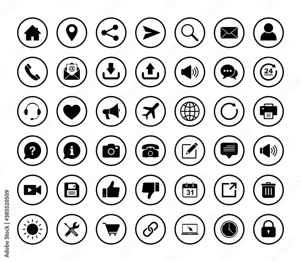 Web icon set, website icon, Contact us icon vector Web icon set, website icon, Contact us icon vector