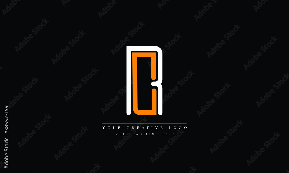 CR, RC, C, R Letter Logo Design with Creative Modern Trendy Typography ...