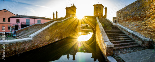 famous trepponti bridge in Comacchio - italy photo