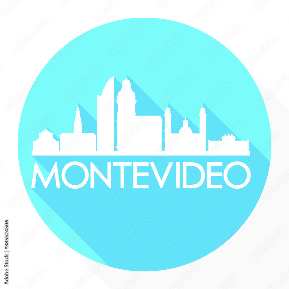 Montevideo Uruguay Flat Icon Skyline Silhouette Design City Vector Art Logo.