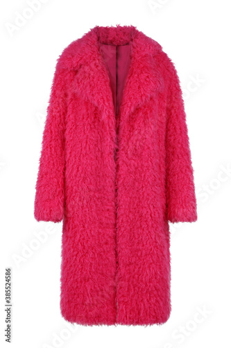 Pink Wool Women's Coat. Front View