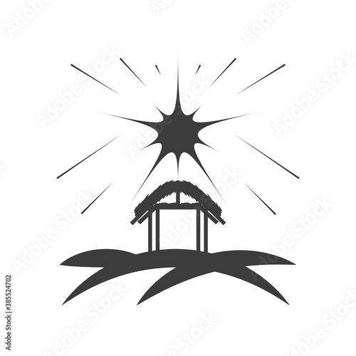 nativity, stable with star in the sky, traditional celebration religious