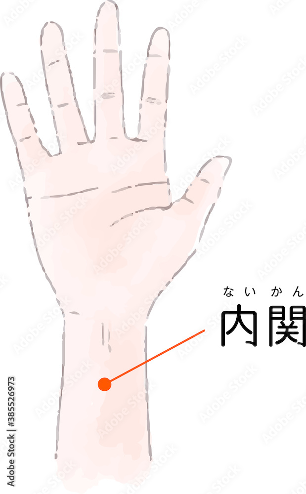 ツボ 経穴 内関 の手描き風イラスト Stock Vector Adobe Stock