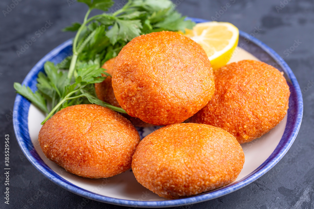 Traditional Turkish Food; Stuffed Meatballs, Turkish known as Traditional Turkish Food; Stuffed Meatballs, Turkish known as