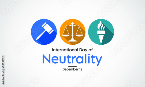 Free Download Vector illustration on the theme of International day of Neutrality observed each year on December 12th across the globe. - GFXLoad