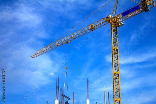 construction site with crane and sky