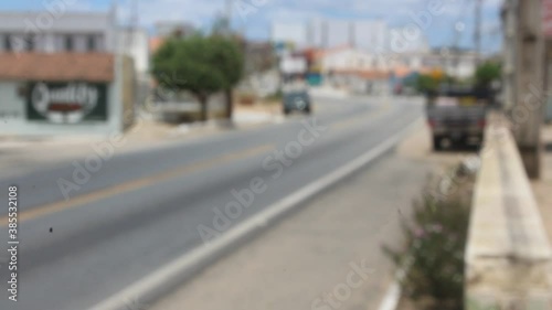 Blurred image of some cars moving on a highway