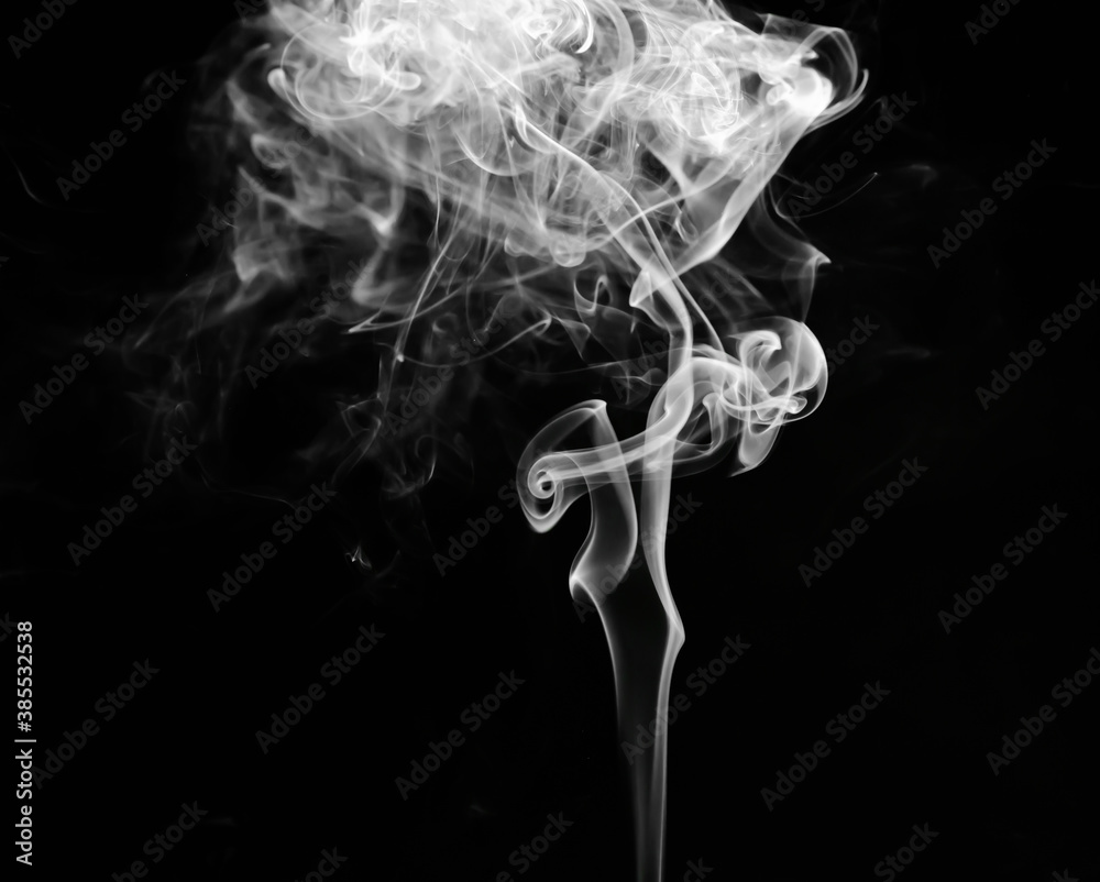 abstract fragment movement of white smoke on black background. abstract fragment movement of white smoke on black background.