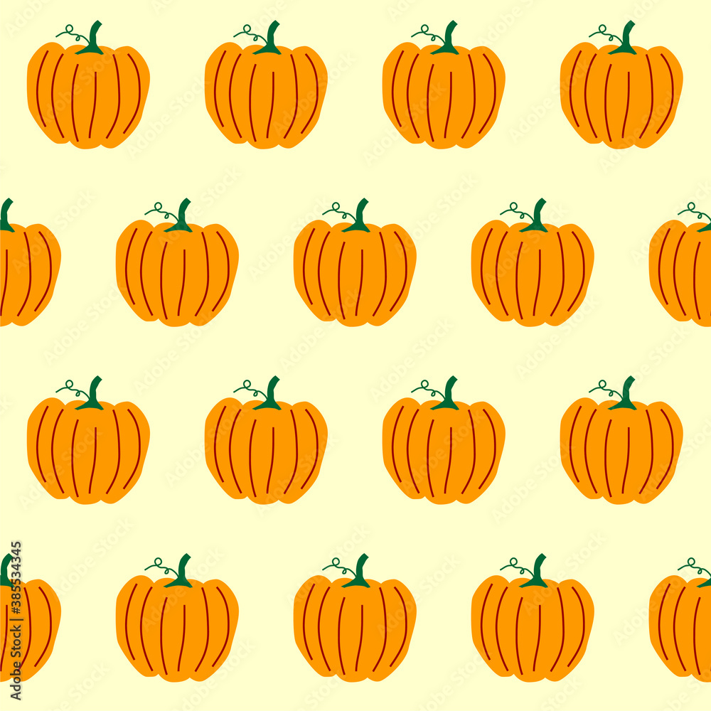 Pattern of orange juicy pumpkin with a tail Pattern of orange juicy pumpkin with a tail