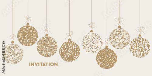 Christmas balls in soft cosy laconic ornament