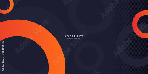 Modern orange blue black abstract presentation background with circle outline