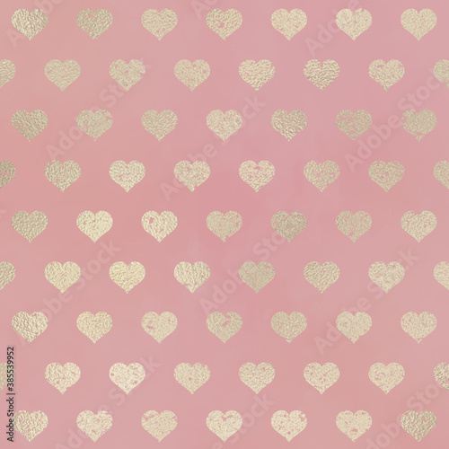 Champagne Gold Metallic Pattern on Vintage Rose Background, Digital Paper