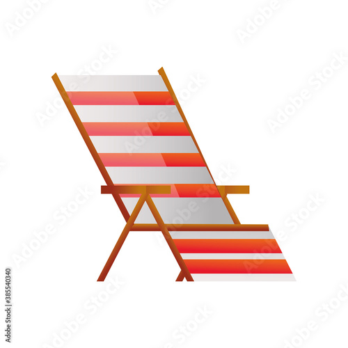 summer vacation travel, striped deck chair furniture detailed style