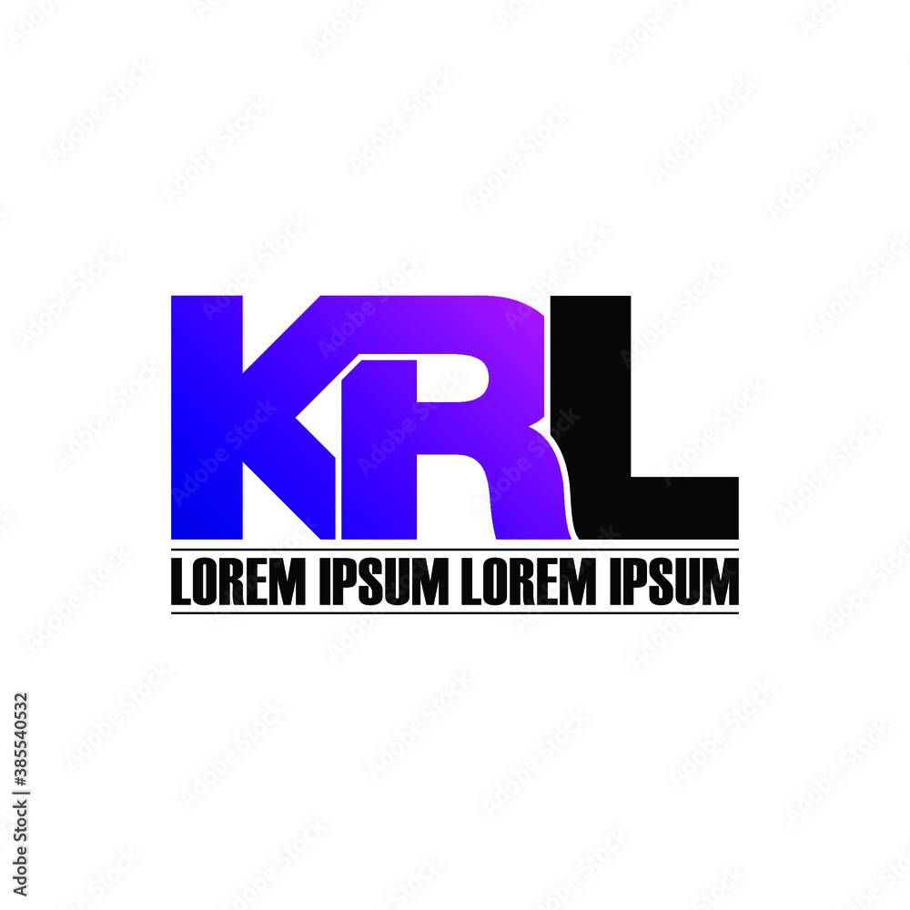 KRL letter monogram logo design vector KRL letter monogram logo design vector