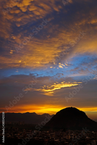 Sunset behind the mountains, Rio, Brazil