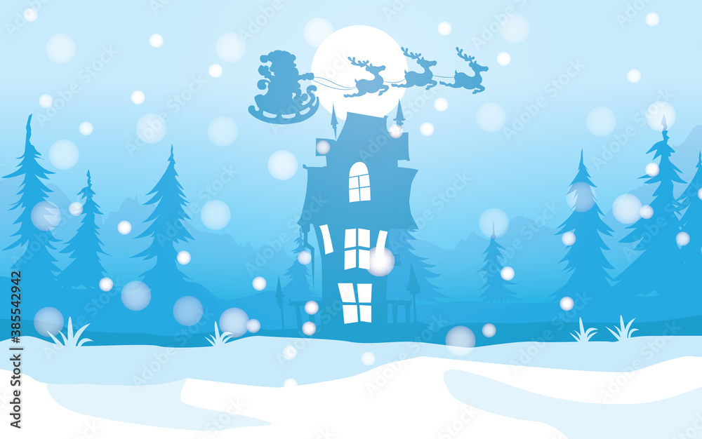 Merry Christmas vector illustration, Happy new year background.