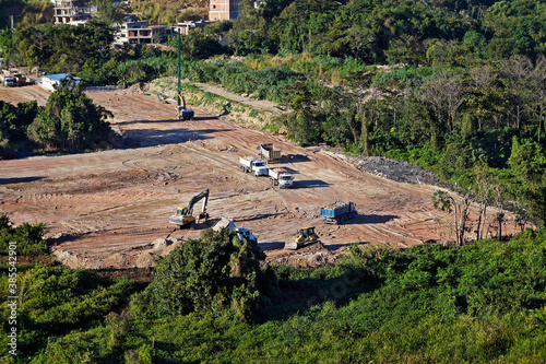 Earthmoving for building construction in Rio de Janeiro, Brazil photo