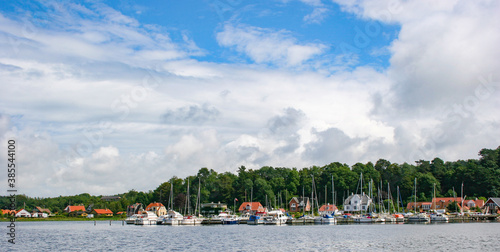 Leisure boats outside Mariager Denmark