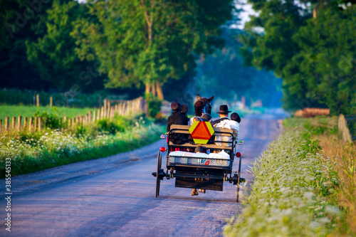 Amish Buggy on rural Indiana Road © David Arment