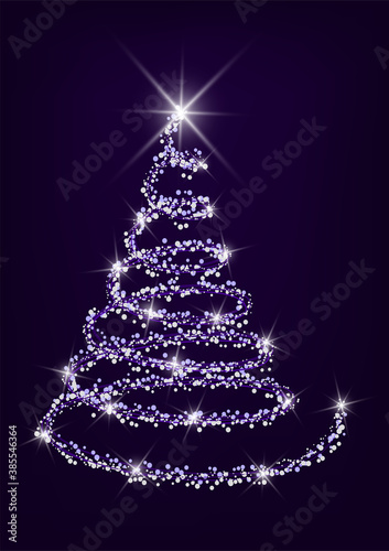 New Year flyer. Abstract christmas tree. A4 vector illustration for invitation, poster, banner, greeting card, cover.