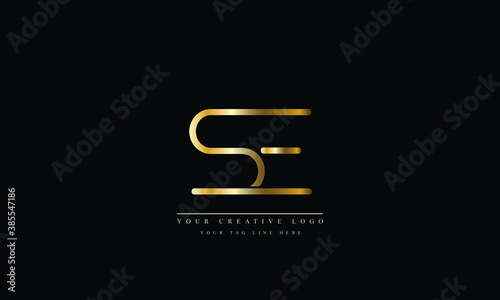 SE, ES, S, E Letter Logo Design with Creative Modern Trendy Typography