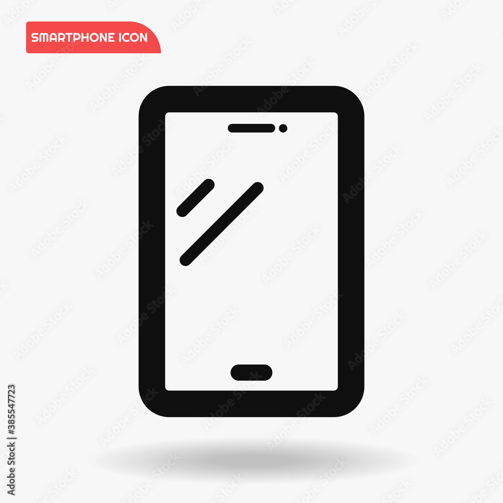 Black smartphone icon vector template with black outline. Black smartphone icon vector template with black outline.