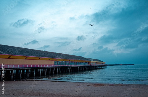 Empty Beach by Walton Pier at Dusk, Walton-on-the-Naze, Essex, England - 15 August 2020 photo