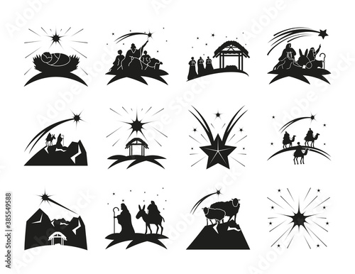 nativity, traditional celebration religious catholicism collection icons