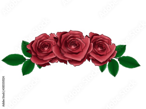 Flower disign of red roses isolated on a white background © Veronika