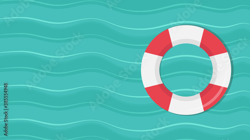 Safety torus vector. Sea poster design. free space for text. copy space. blank.