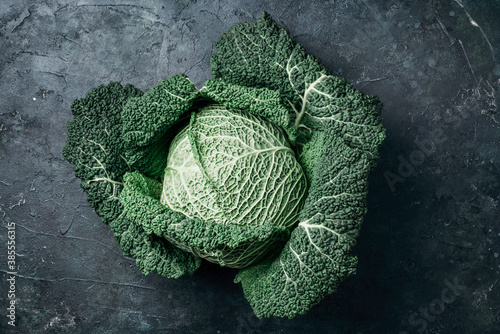 Vászonkép Raw green cabbage texture