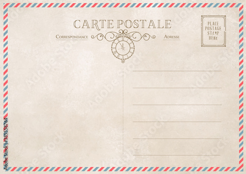 Vintage post card template. Vector illustration