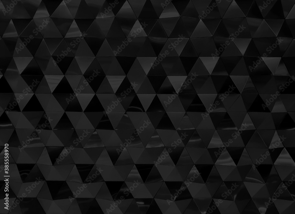 image of real low relief 3D triangle interior wall in dark black color background. abstract luxury and technology concept background. image of real low relief 3D triangle interior wall in dark black color background. abstract luxury and technology concept background.