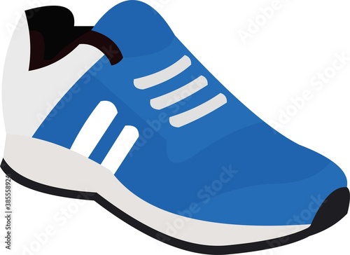 Vector emoticon illustration of a blue sneaker