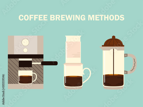 coffee brewing methods, espresso machine aeropress and french press