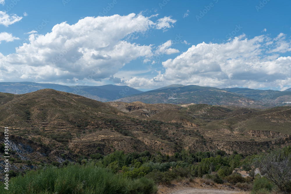 Mountainous landscape in the Sierra Nevada in southern Spain
