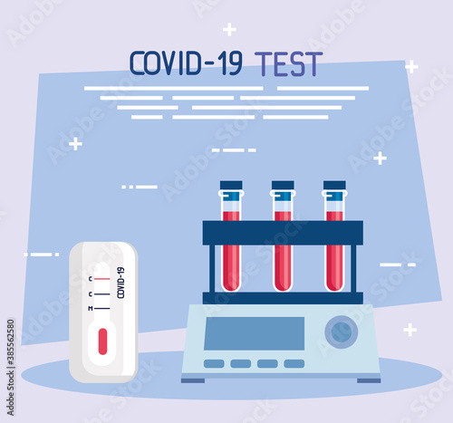 covid 19 virus test tubes design of ncov cov and coronavirus theme Vector illustration