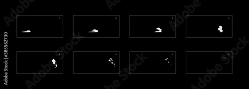 Smoke effect. smoke animation sprite sheet. classic smoke effect animation for game or cartoon or animation. vector style animation effect 1889.
