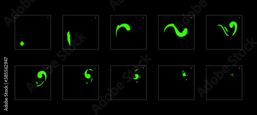 Smoke effect. liquid smoke animation sprite sheet. classic liquid smoke effect animation for game or cartoon or animation. vector style liquid animation effect 1899.