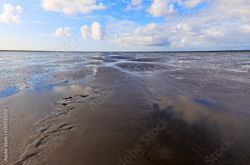 The Wadden Sea National Park near the Peninsula Nordstrand in Germany, Europe