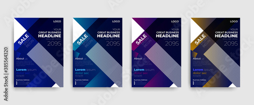 Vector Set Of Corporate Business Flyer Design in Various Color Template. Abstract Editable Modern Business Headline Corporate Flyer Design for Brochure Cover and Magazine Layout. A4 Standard. 