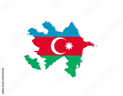 azerbaijan flag icon on white background in vector illustration