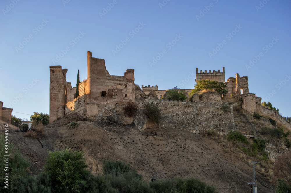 exterior wall of the castle of Escalona, in the province of Toledo. Spain