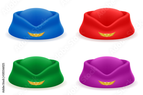 stewardess hat for passenger airlines hat vector illustration