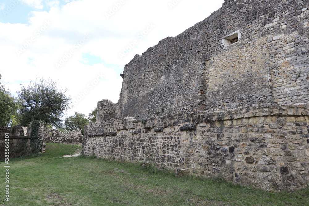 Vestiges du vieux village médiéval de Allan situé sur la colline, ville de Allan, département de la Drôme, France