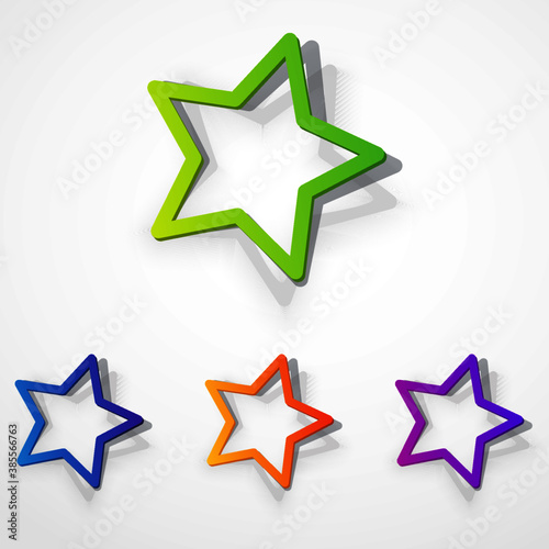 Set of colourful stars