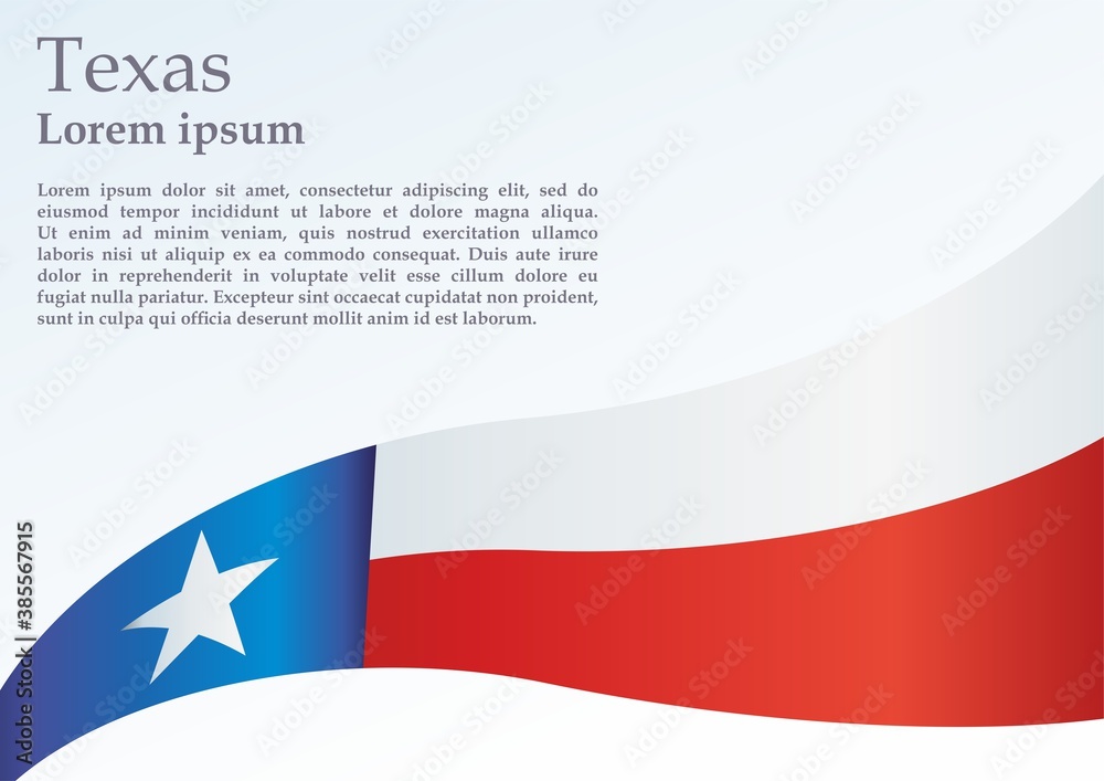 Fototapeta premium Flag of Texas, State of Texas. Bright, colorful vector illustration.