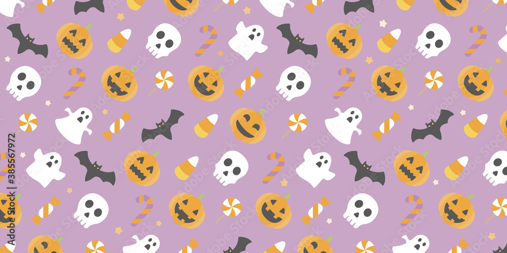 Halloween pattern wallpaper (Purple) Halloween pattern wallpaper (Purple)