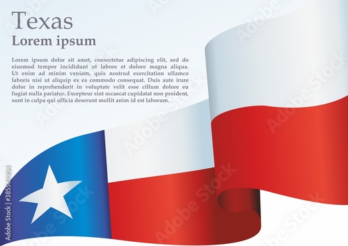 Flag of Texas, State of Texas. Bright, colorful vector illustration.